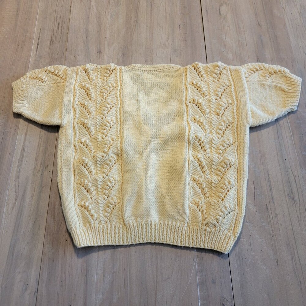 Vintage Hand Knit Wool Cardigan Sweater Cable Knit Beautiful Buttons Sz‎ M / L - Picture 9 of 9